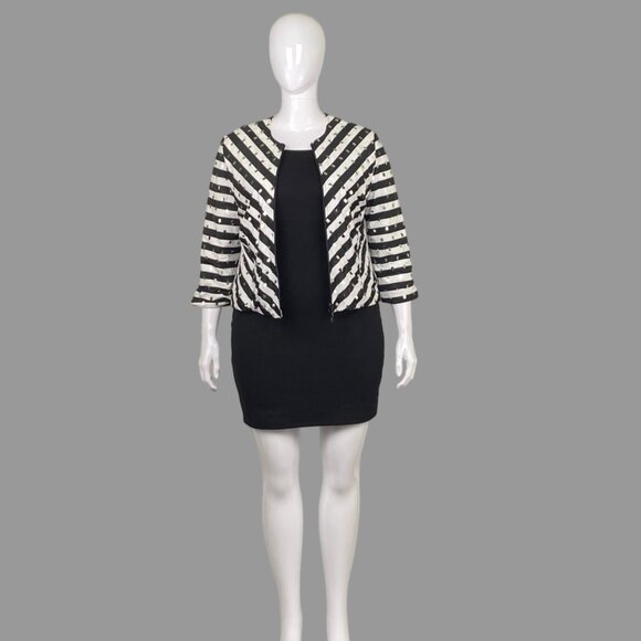 Joseph Ribkoff sequin striped jacket - Picture 4 of 7